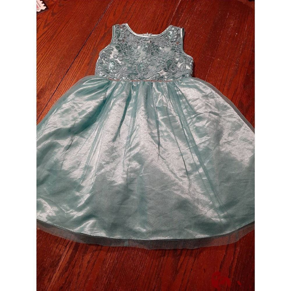 6X Rare Editions Blue Embroidered Sequin Rhinestone Formal Holiday Pageant Dress